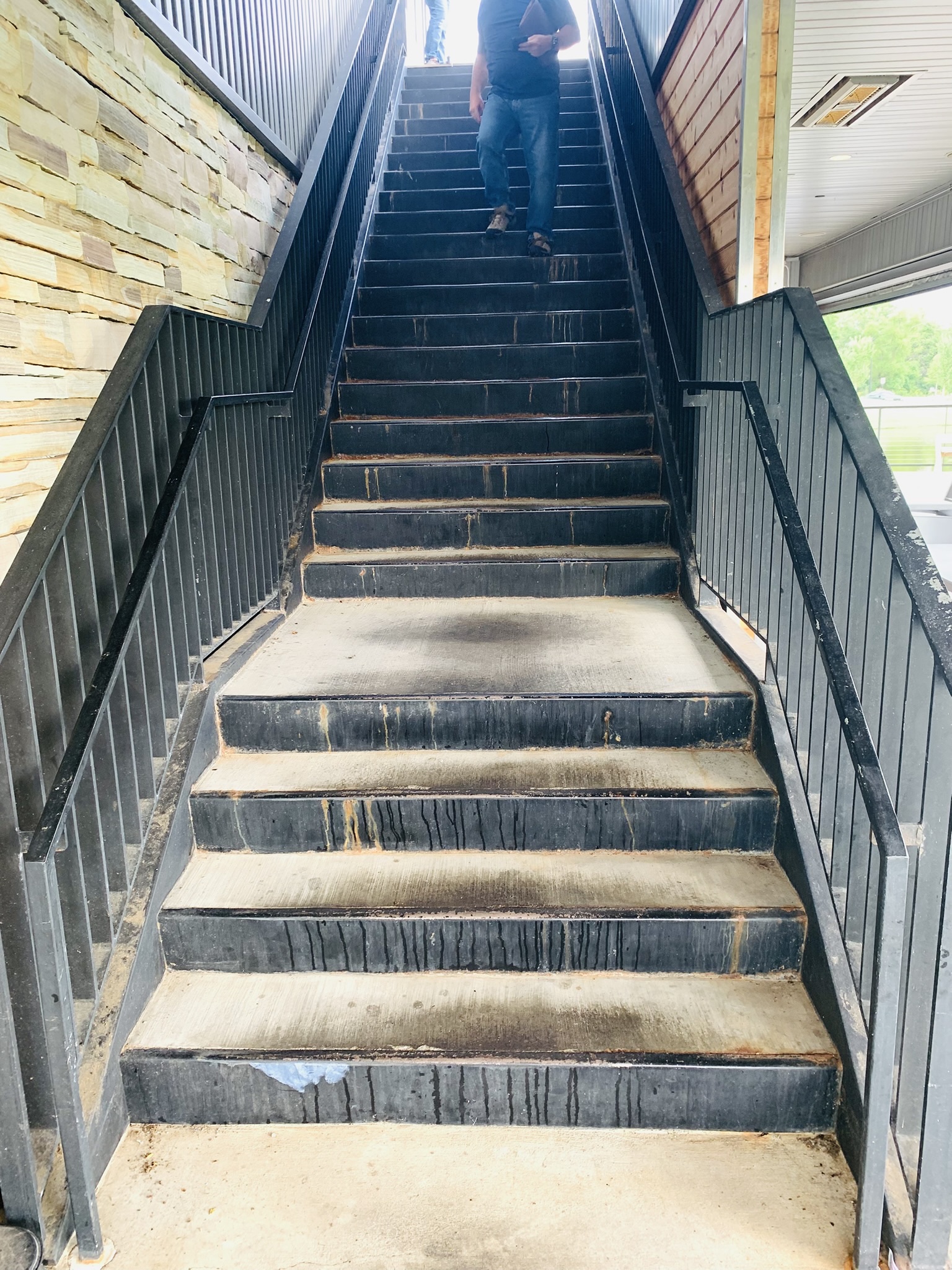 Before: Metal Stairwell Refinish in Bentonville, AR
